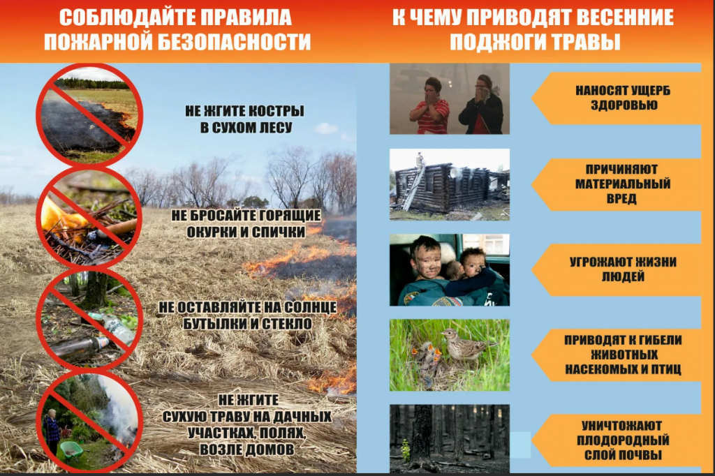 Пал травы.